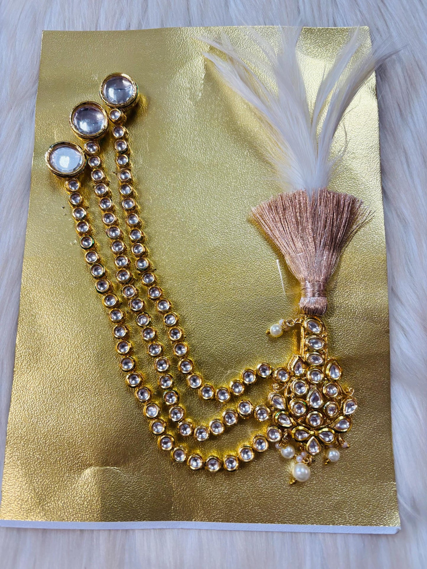 Indian Groom Wedding Accessories-  Kalangi/Kalgi with one side string for Men's Safa/Groom Pagdi