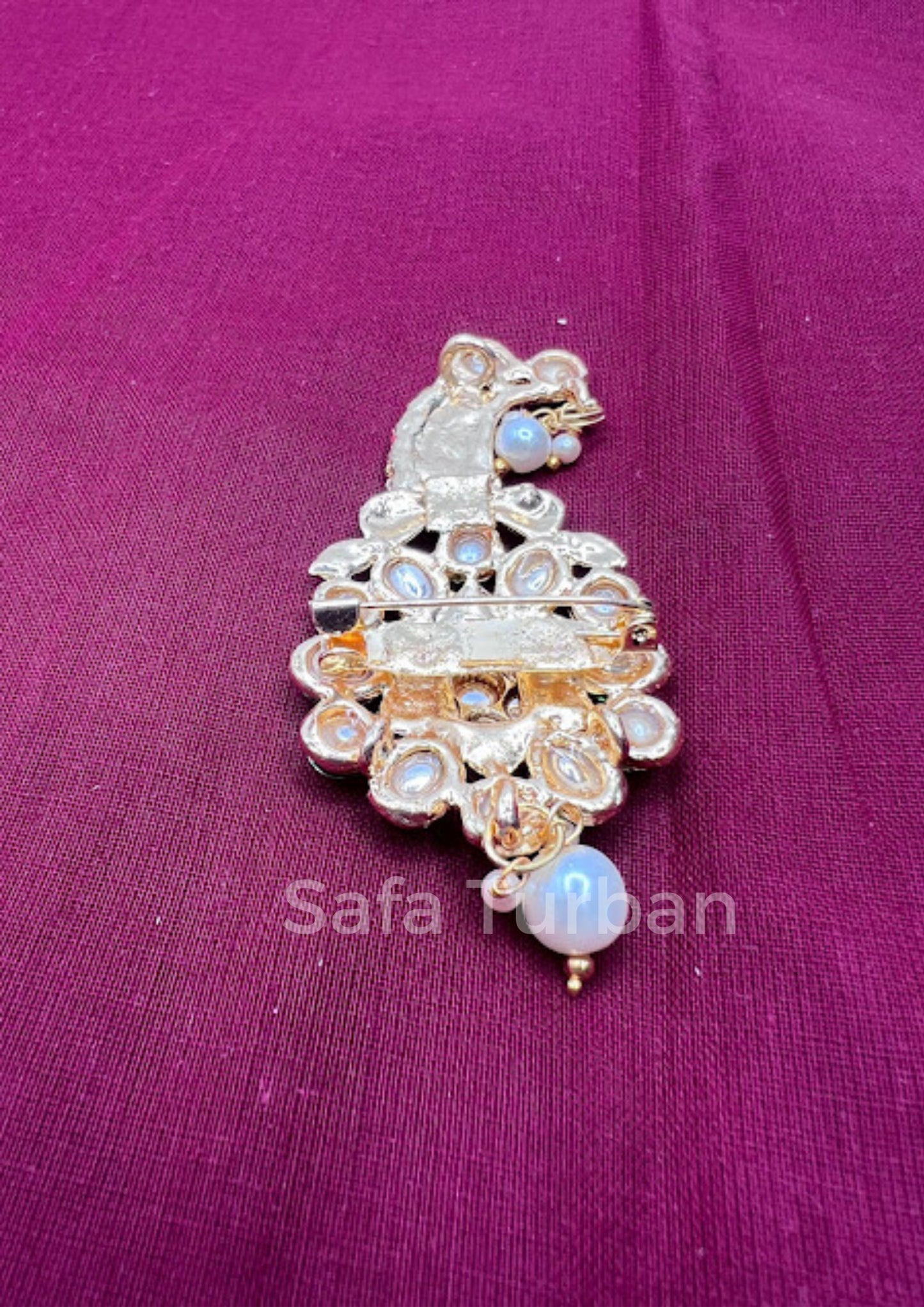 Indian Groom Wedding Accessories-  Kundan Kalangi/Kalgi for Men's Safa/Groom Pagdi