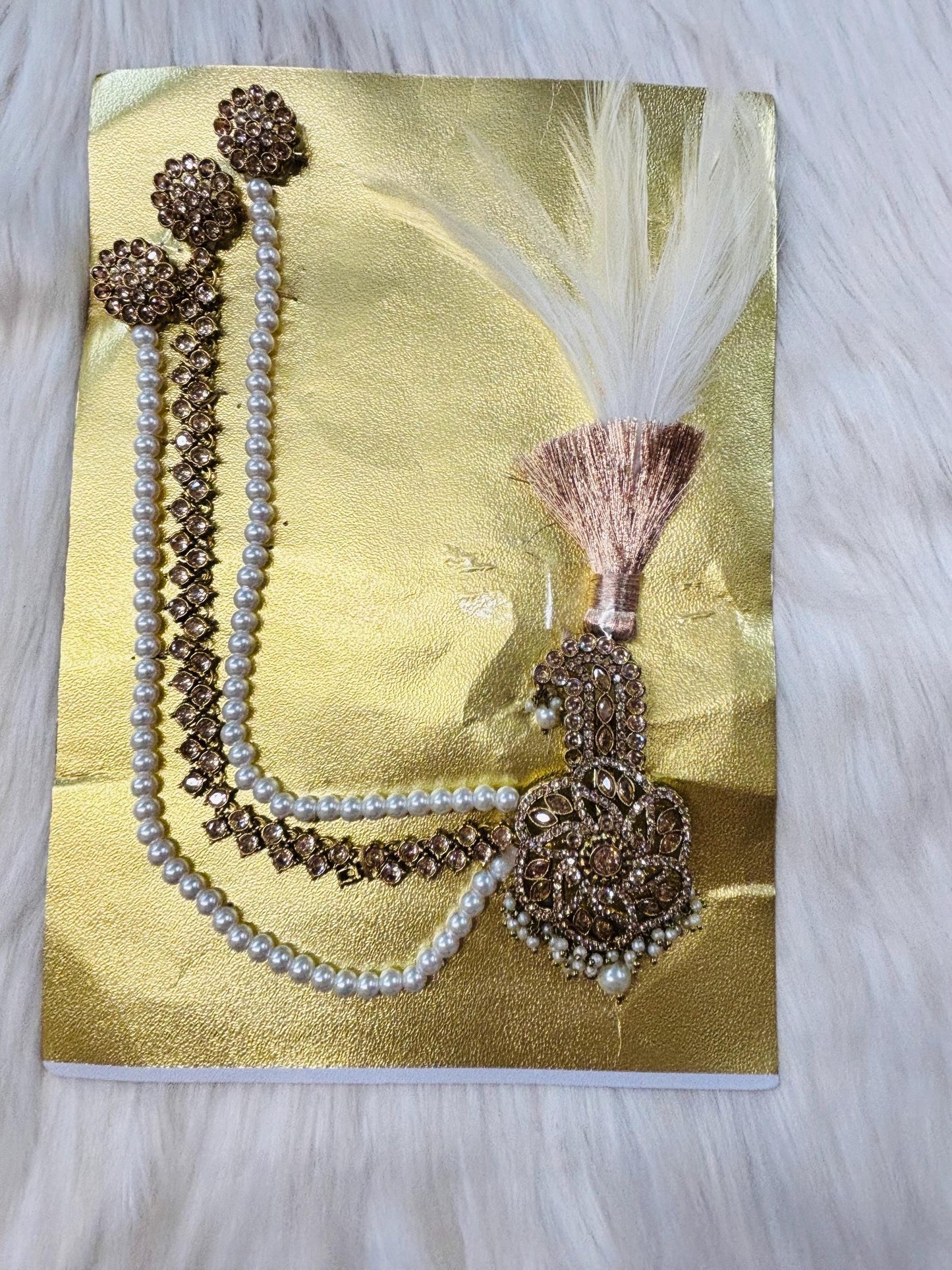 Indian Groom Wedding Accessories-  Kalangi/Kalgi with one side string for Men's Safa/Groom Pagdi
