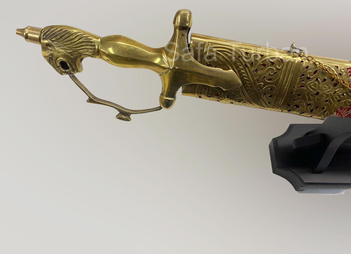 Indian Wedding Decorative Sword/Kirpan- red Colour Sword with Golden work handle/For wedding purpose/Indian Rajput Wedding Sword