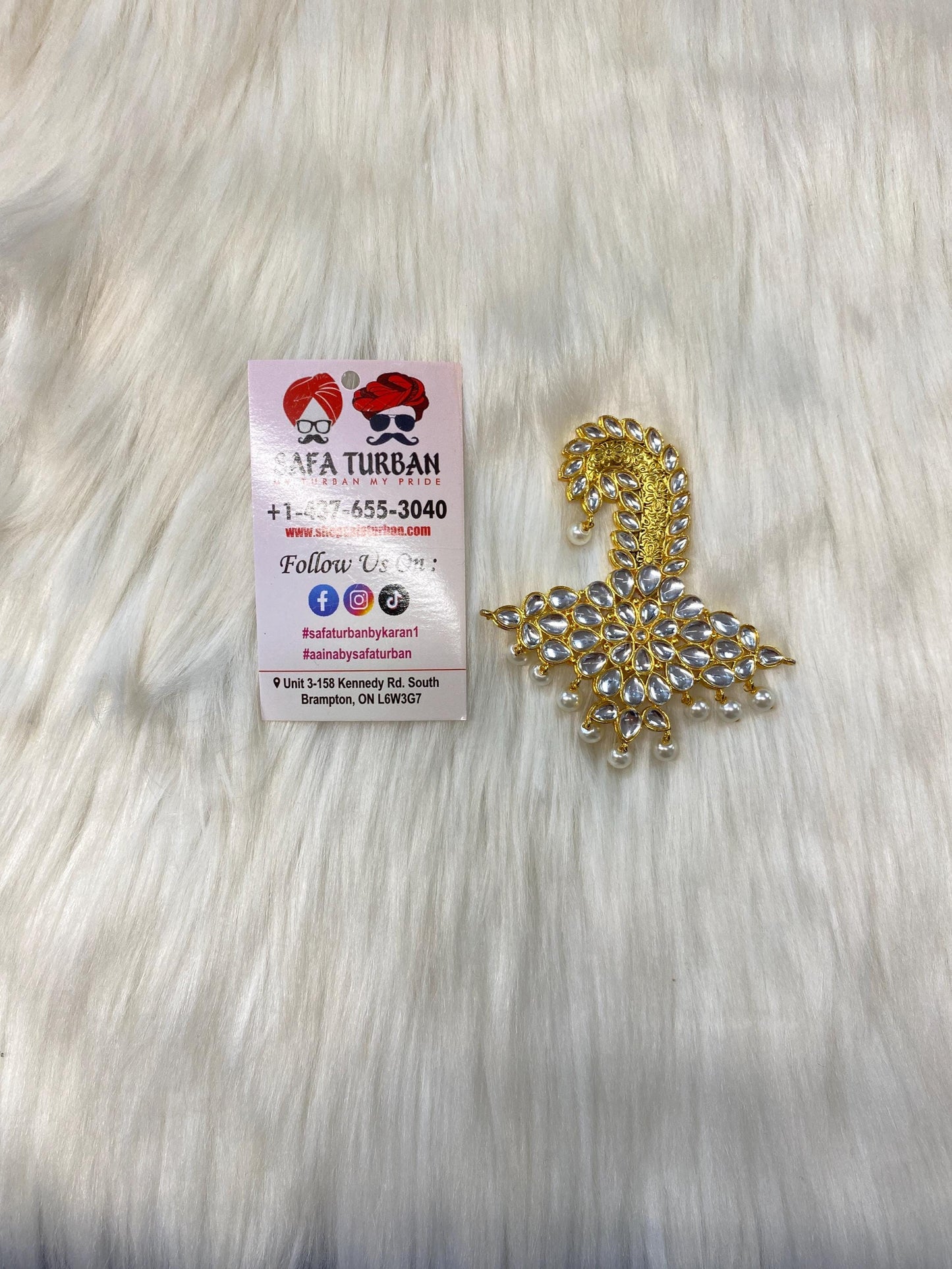 Indian Groom Wedding Accessories- Kundan  stone Kalangi/Kalgi for Men's Safa/Groom Pagdi