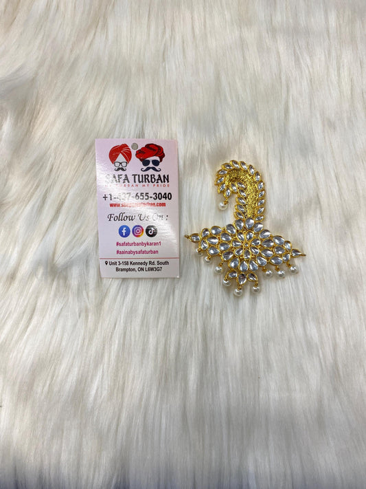 Indian Groom Wedding Accessories- Kundan  stone Kalangi/Kalgi for Men's Safa/Groom Pagdi