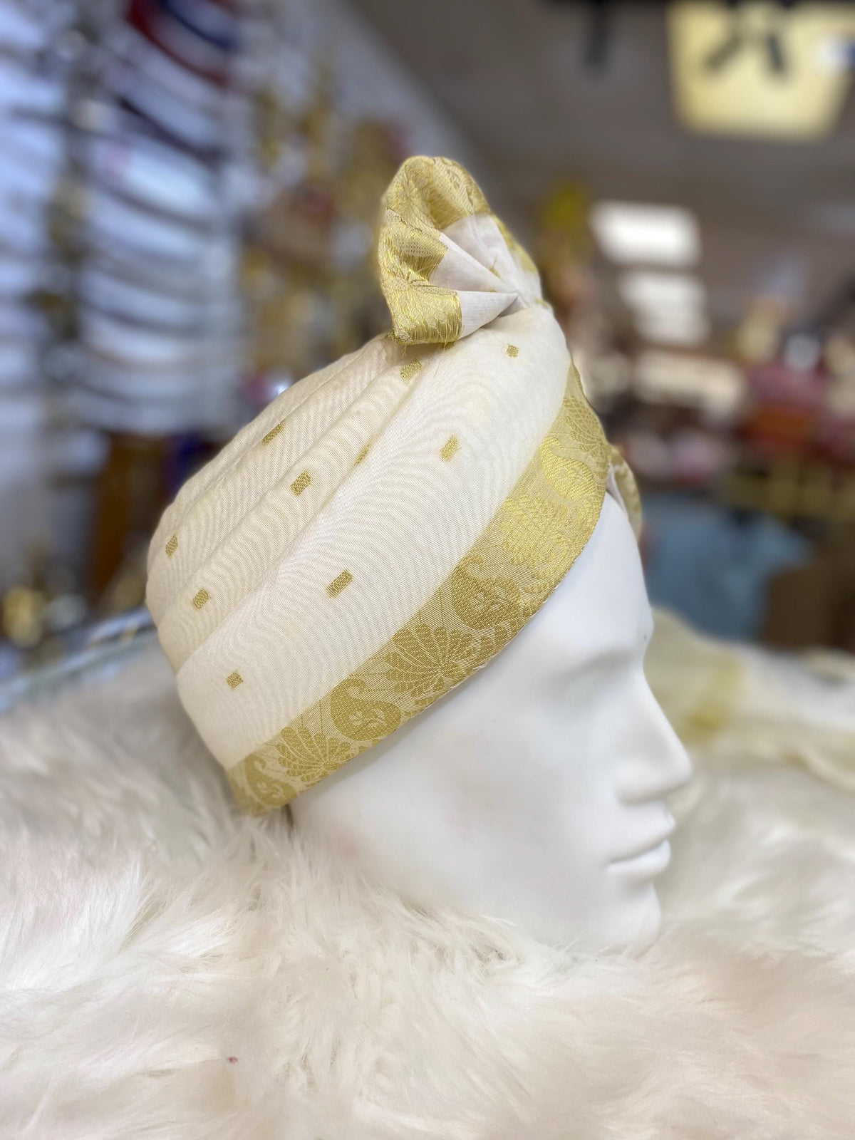 Groom Wedding Turban- Thalapa White colour AdjustableTurban(with velcro)- Safa Turban/Pagdi/Premade Turban/ Wedding Safa/Turban