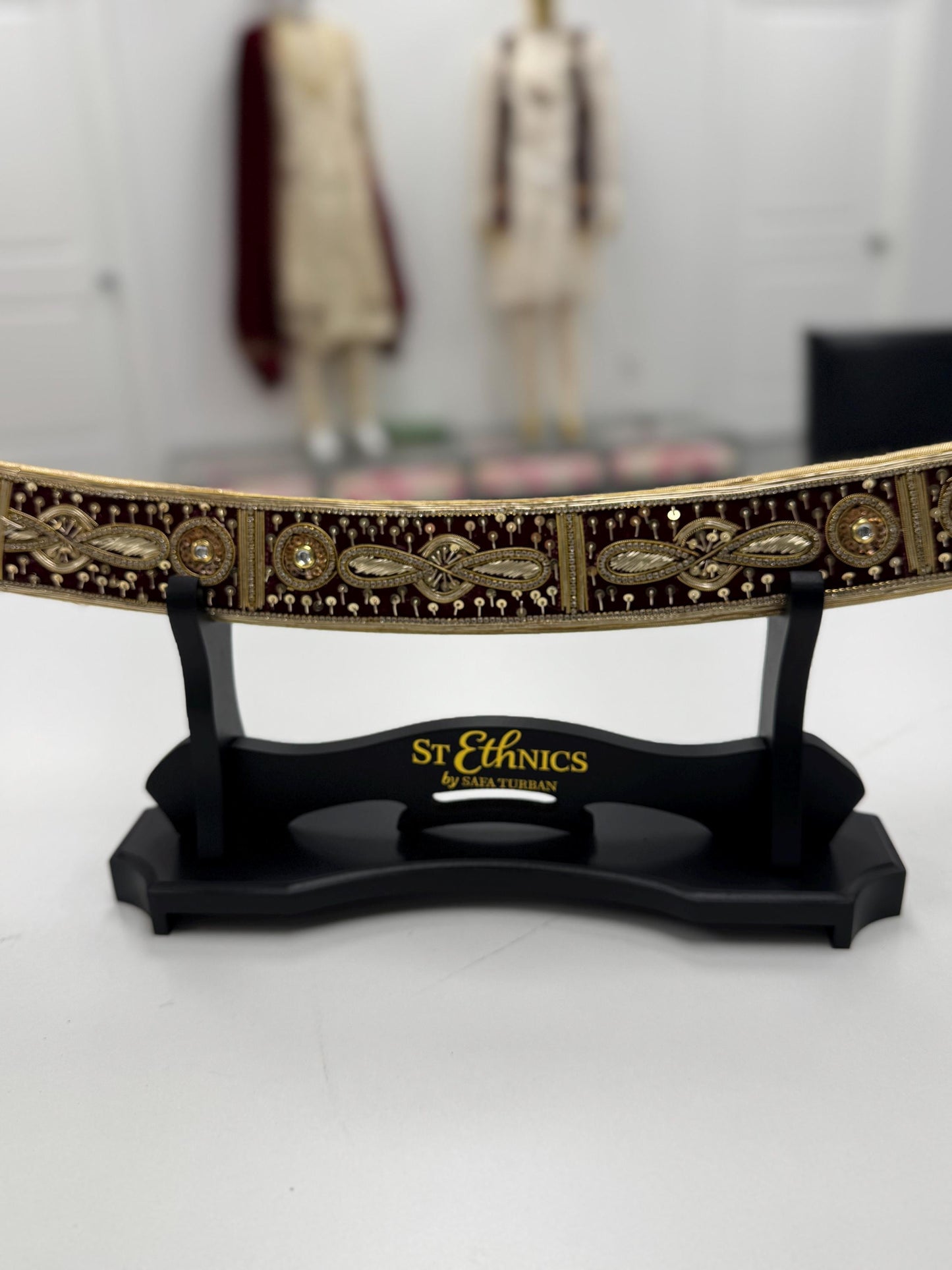 Indian Wedding Decorative Sword/Kirpan- Maroon Golden Sword with Golden work handle/For wedding purpose/Indian Rajput Wedding Sword