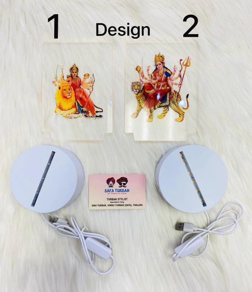 Frames- 3D Gods Devi Maa Frames with Soft Light UV Printed , Desk Lamp 3D, Religious Idols Frames