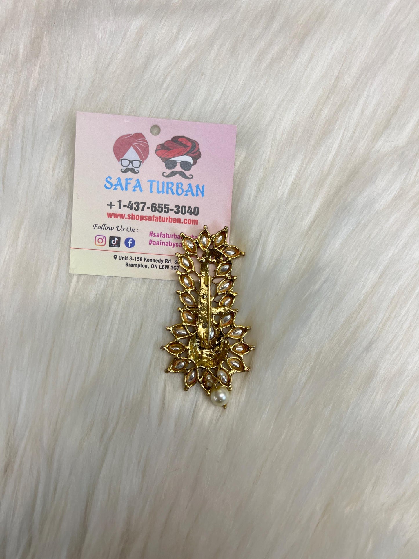 Indian Groom Wedding Accessories-  Kundan Kalangi/Kalgi for Men's Safa/Groom Pagdi