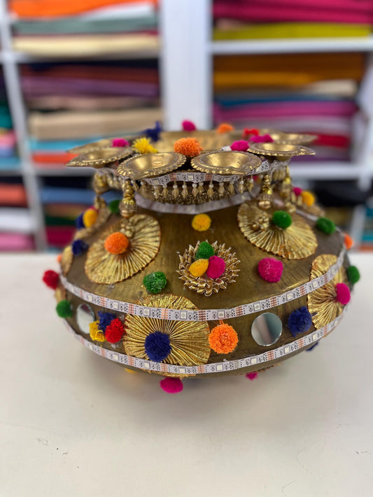 Wedding Accessories-Traditional Heavy pital Decorative Jago with Led Lights /Bride and Groom/Jaggo Function