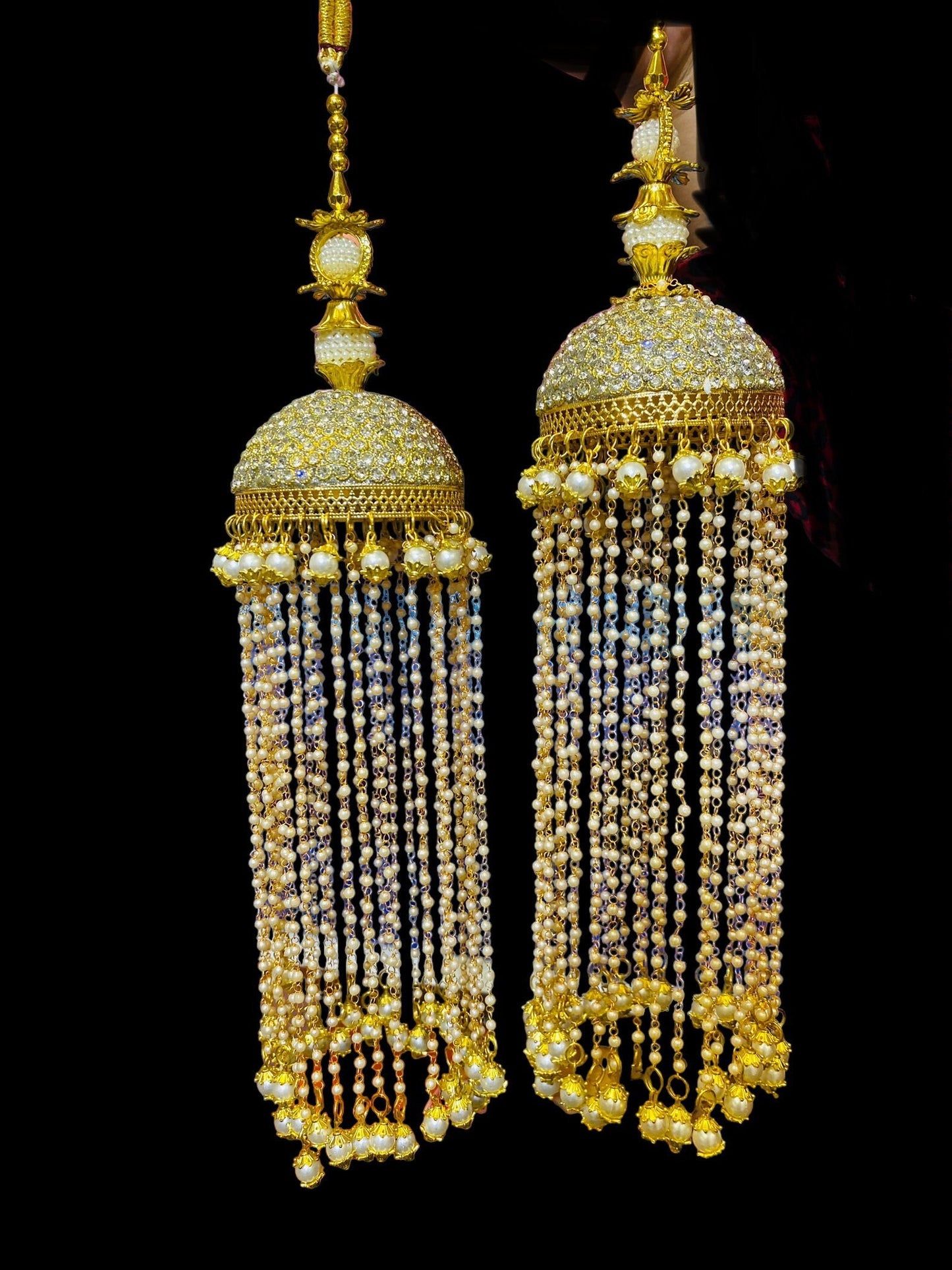 Beautiful Bridal Kaleera Traditional Big Size Kaliras for Bride & Women Hand Hanging Kalera(sold as pair)