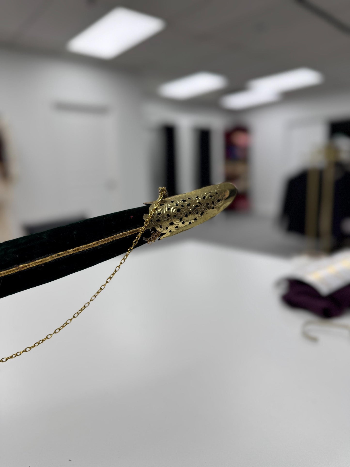 Indian Wedding Decorative Sword/Kirpan- Green colour with golden work handle/For wedding purpose/Decorated Sikh Wedding Kirpan