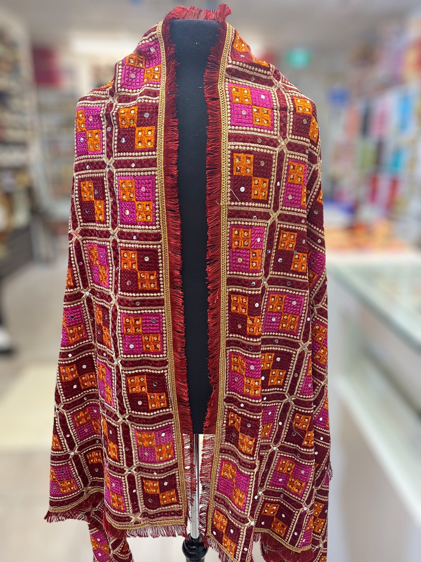 Phulkari Dupatta- Women's Beautiful Phulkari Dupatta, Scarf,Multicoloured Phulkari Chunni, Dupatta