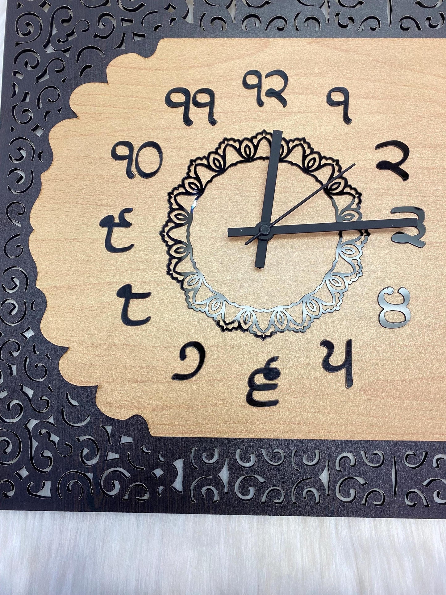 Mool Mantar Wall Clock- wall Decor| Khanda /Ek Omkar Wall Decor I Acrylic Wall Hanging | Home Decor Accessory