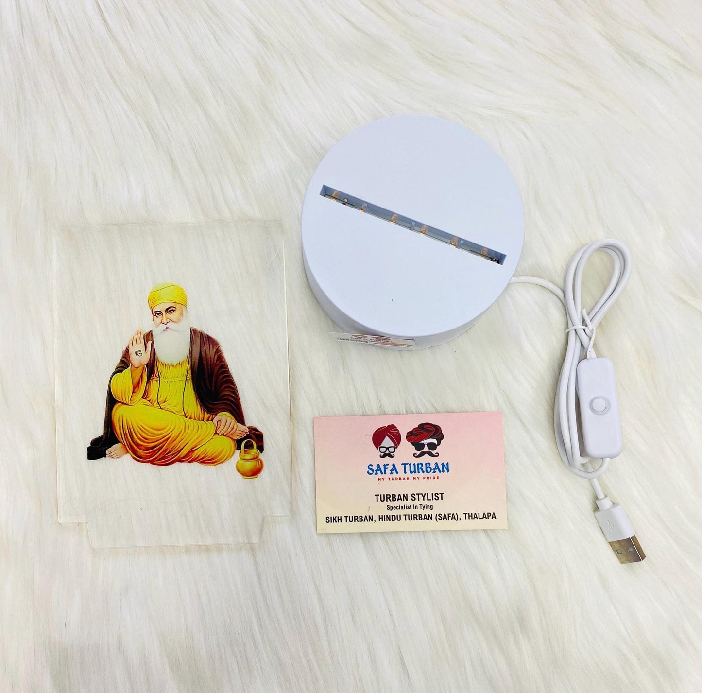 Frames- Gods Shri Guru Nanak Dev ji Frames with Soft Light UV Printed , Desk Lamp 3D, Religious Idols Frames