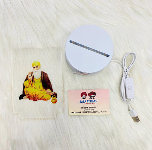 Frames- Gods Shri Guru Nanak Dev ji Frames with Soft Light UV Printed , Desk Lamp 3D, Religious Idols Frames