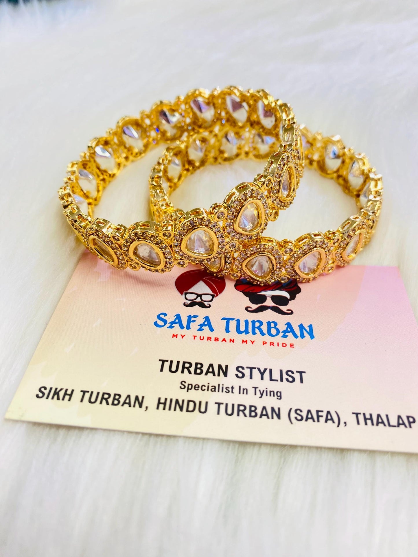 Bangles- AD Gold- Metal Bangles/Wedding bangles/Kada bangles /Stone bangles (Set of 2 BANGLES)