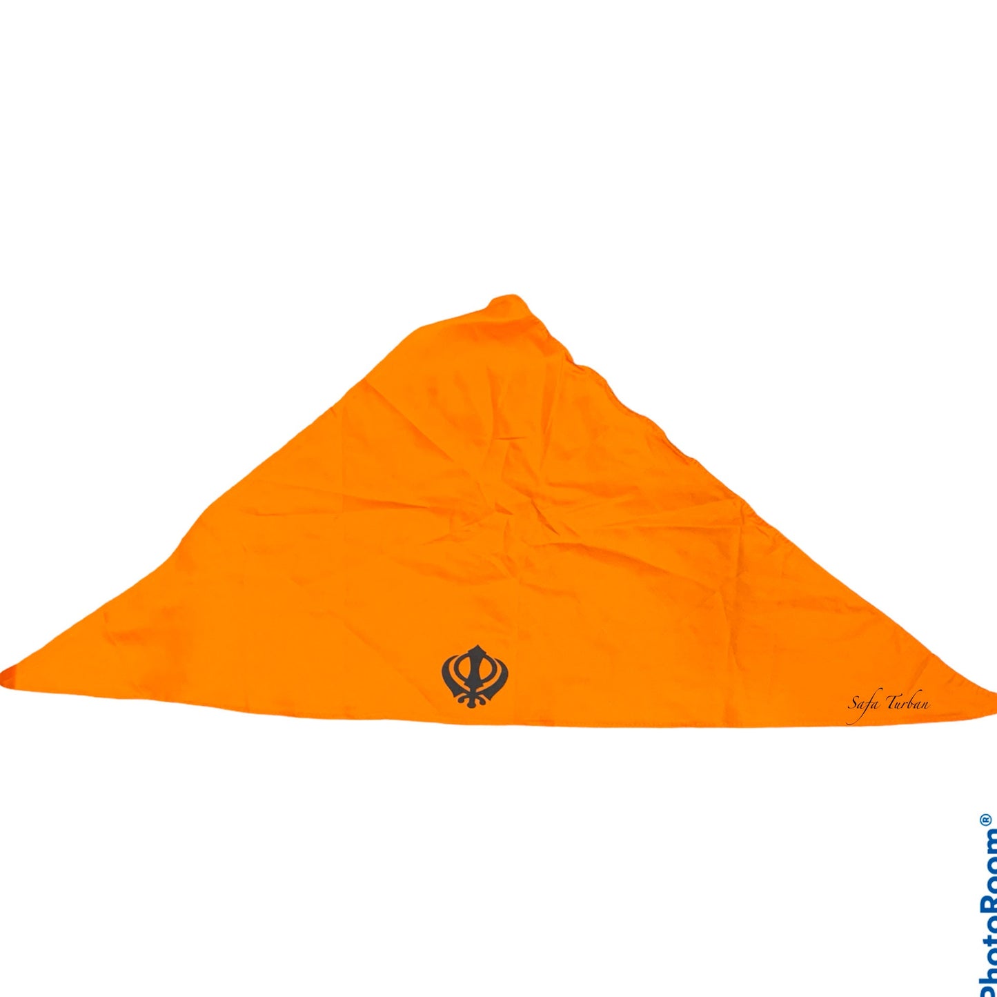 Sikh Patka- Kesari and Blue for Adults (unisex) with Khanda Sign in front