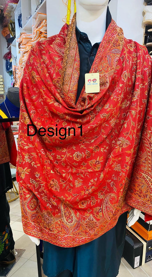 Unisex Pashmina Shawl/ Pashmina Stole Dupatta, Multicolour woolen Shawl