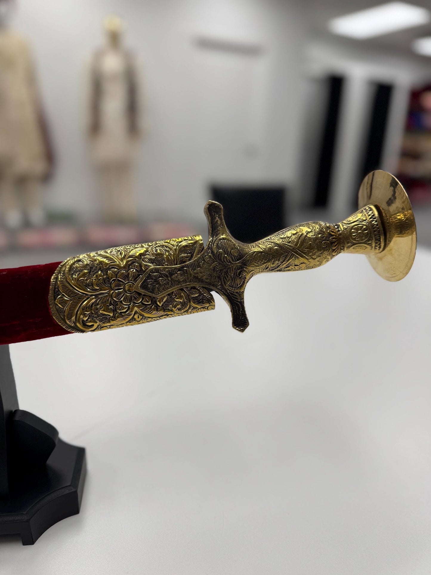 Indian Wedding Decorative Sword/Kirpan- Maroon Velvet kirpaan with golden work handle/For wedding purpose/Decorated Sikh Wedding Kirpan