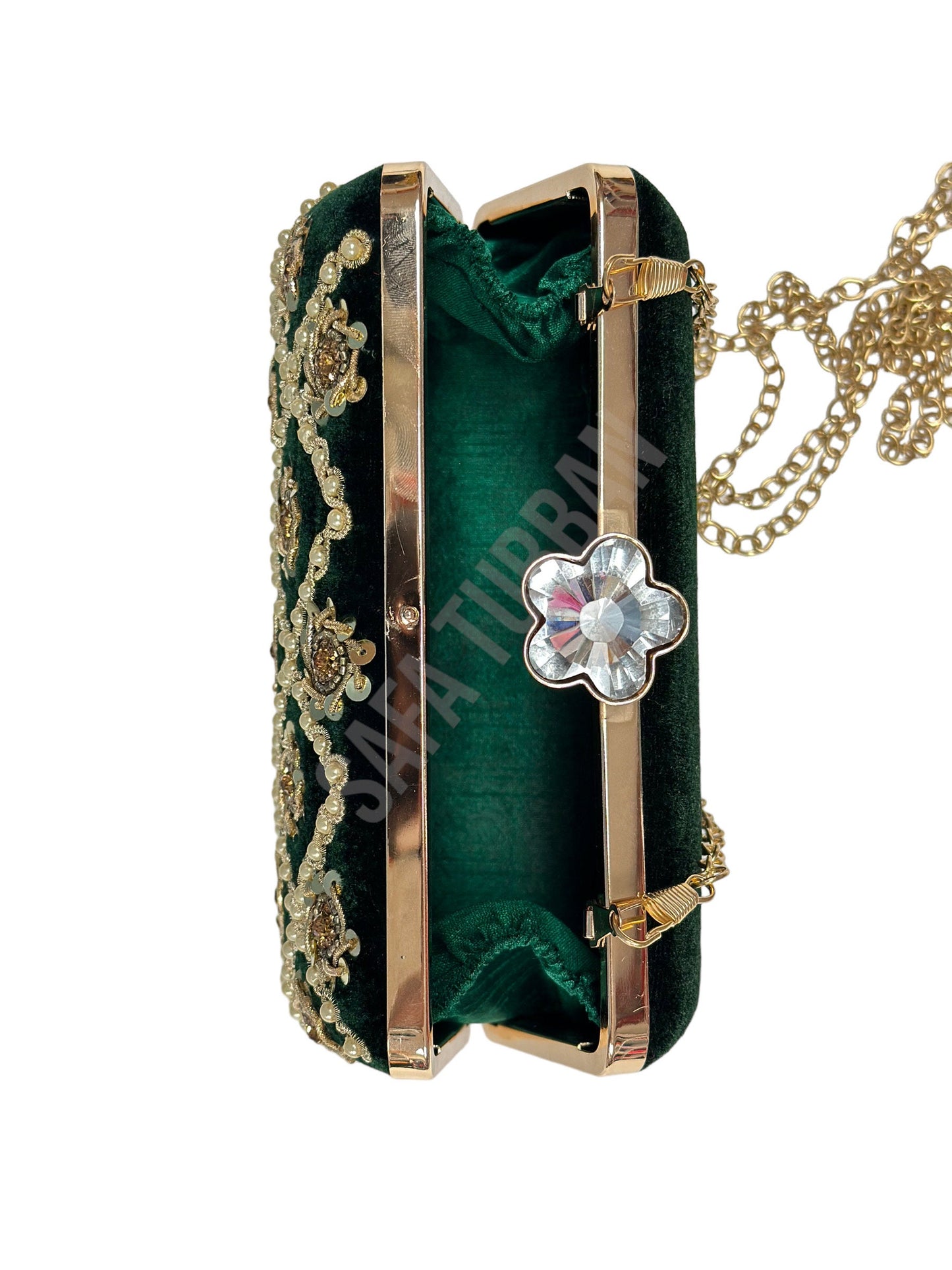 Handicraft Beautiful Velvet Bling Box Clutch Purse For Bridal, Casual, Party, Wedding II Girls' Clutch II wedding purse II embellished purse