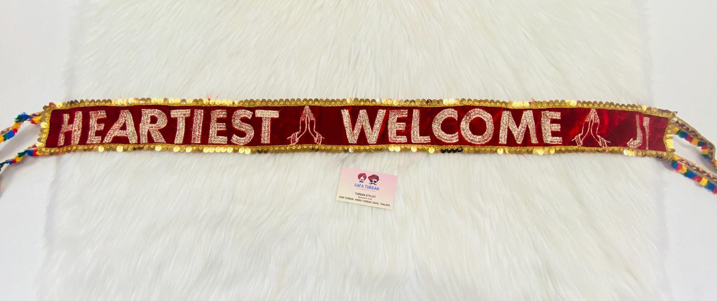 2.5 Meters Custom Wedding Entry Ribbon "Heartiest Welcome Ji ”II Indian Groom/Bride II Indian Wedding Ribbon Cutting Ceremony