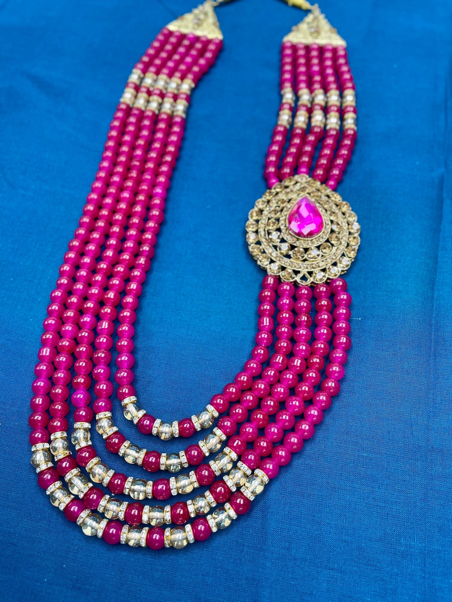Indian Wedding- Pearl Stone & Studded Necklace for Men/Groom for Wedding