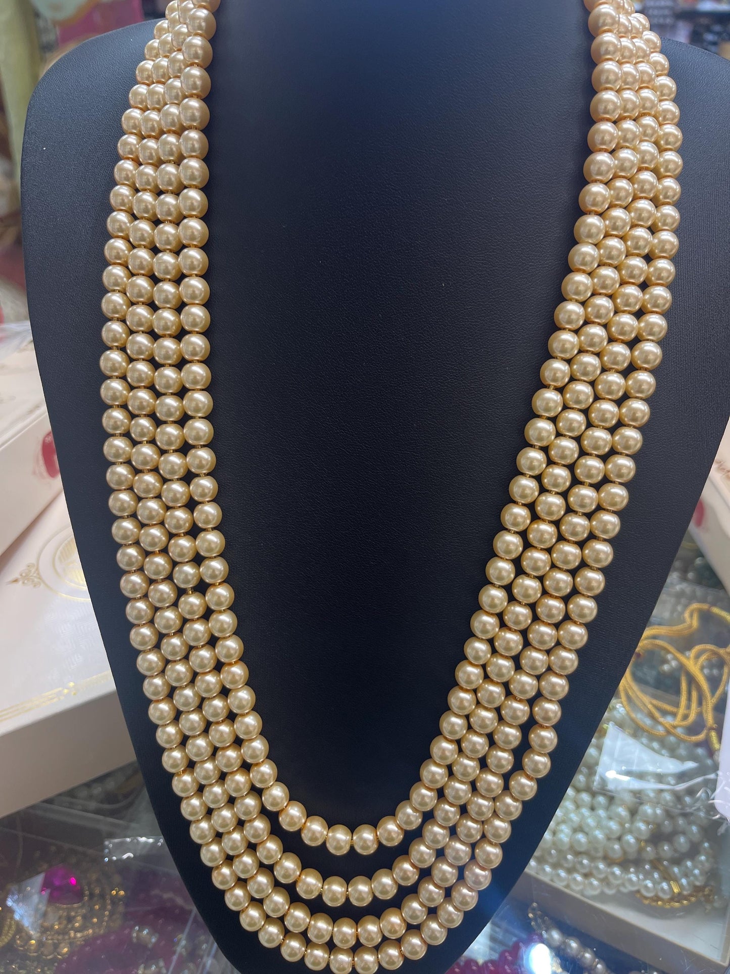 Indian Wedding- Green Pearl Necklace for Men/Groom for Wedding