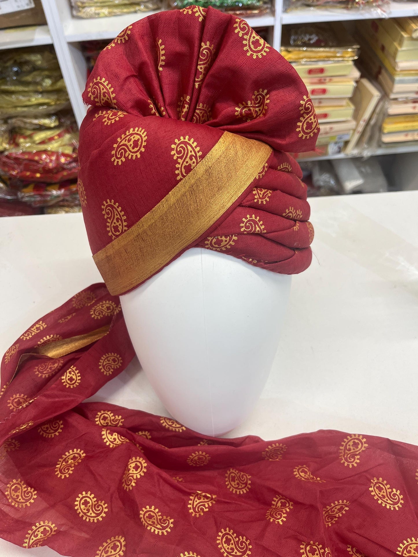 Indian Wedding- Hindu  Safa With Velcro for Baraati/Family Members, Safa Turban/Pagdi/Premade Turban Headwrap for dulha/baraati/Velcro safa
