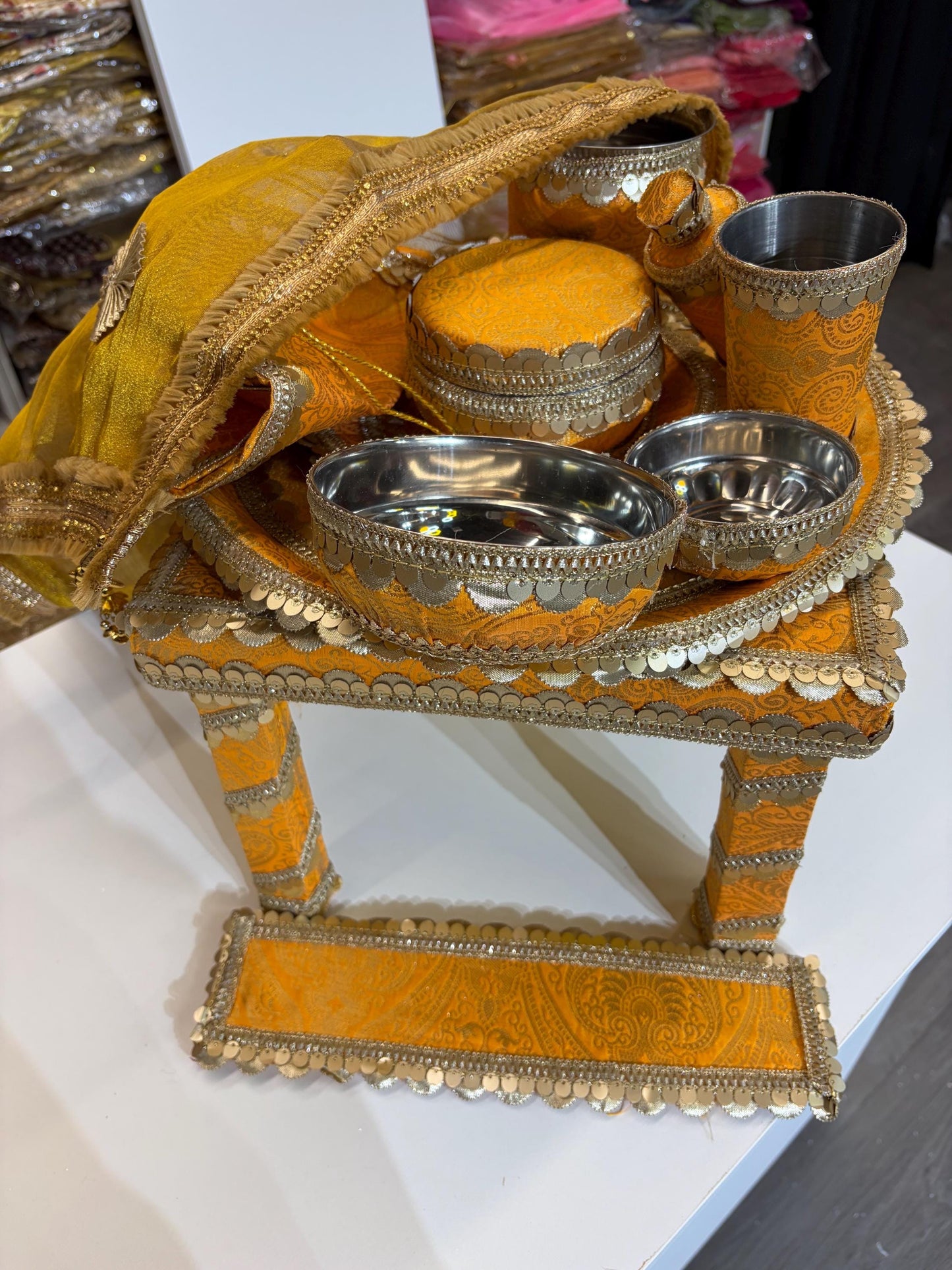 Indian Wedding Accessories- Bride/Groom Mehndi Mayian/ Haldi/ Maiyan/ Vatna Ceremony- Full Set
