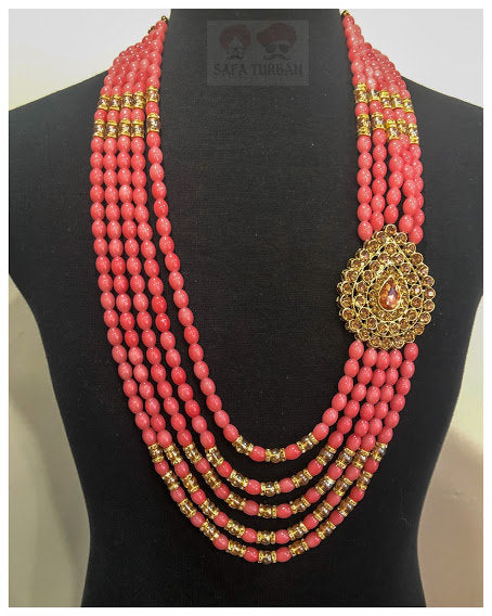 Indian Wedding- Pearl Stone & Studded Necklace for Men/Groom for Wedding