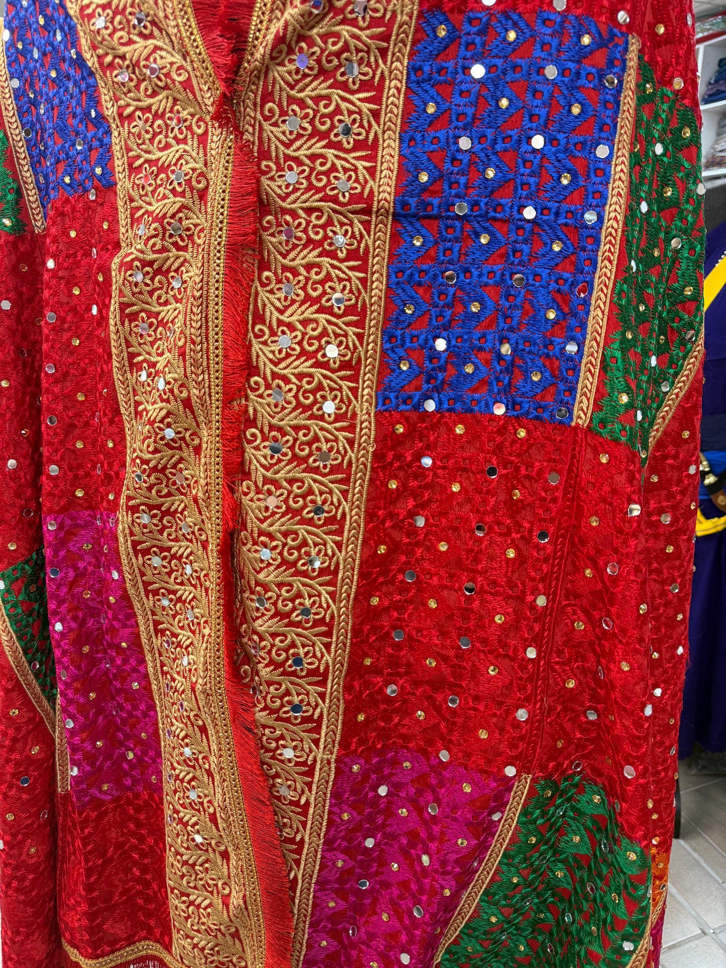 Phulkari Dupatta- Women's Phulkari Dupatta, Scarf, Multicolour Fulkari Chunni, Dupatta