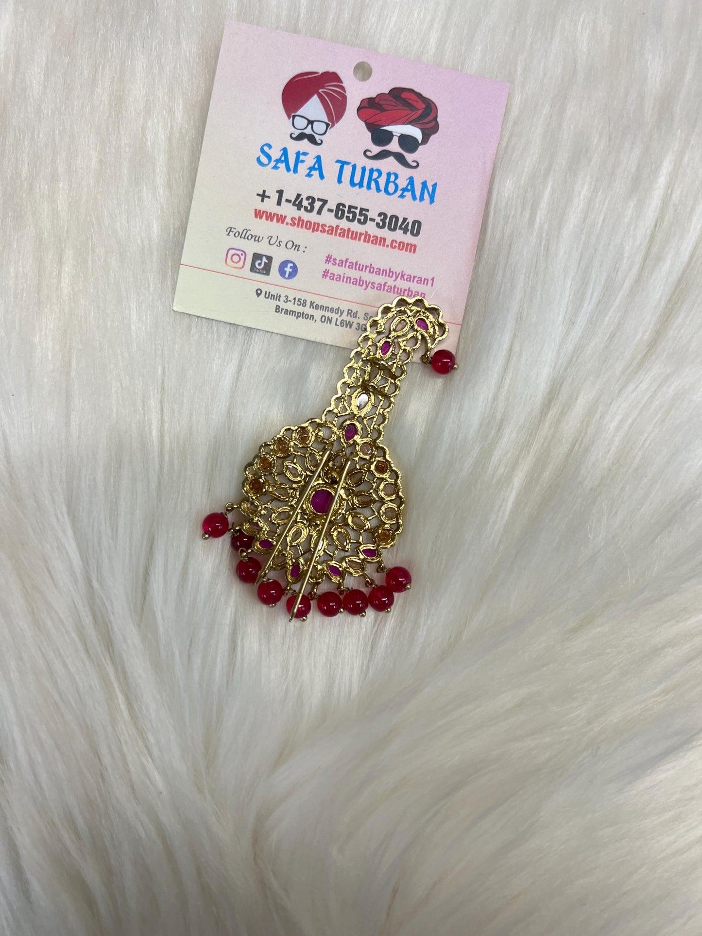 Indian Groom Wedding Accessories- Diamond  stone Kalangi/Kalgi for Men's Safa/Groom Pagdi