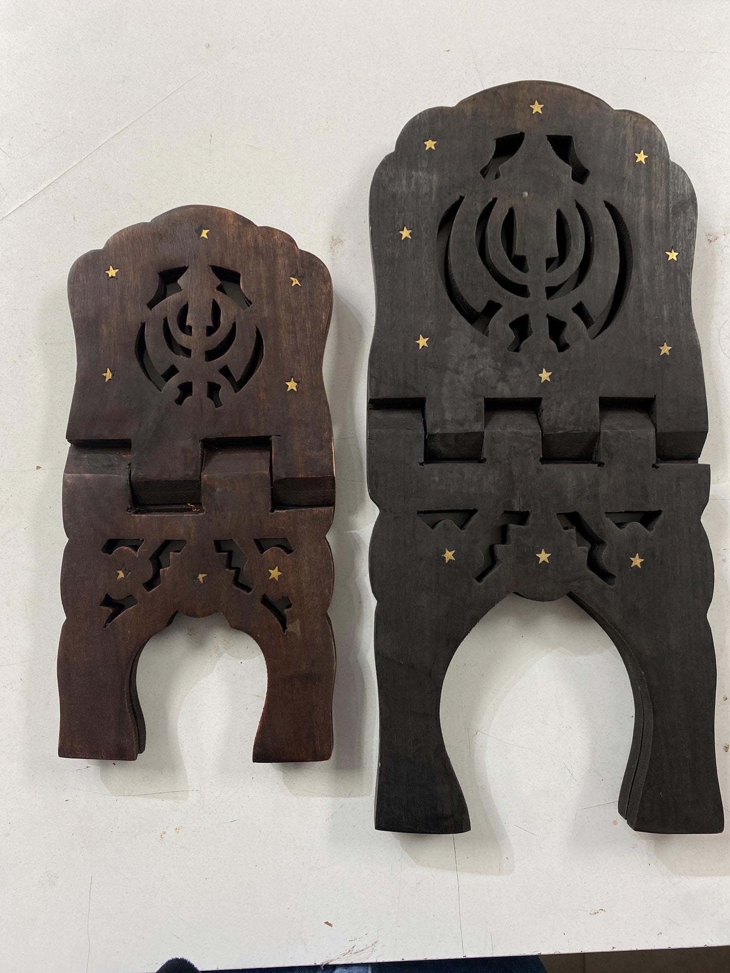 Wooden Hand Carved Holy Book Stand, Rehal Wooden Handcrafted Holy Book Stand, Sanchi Sahib