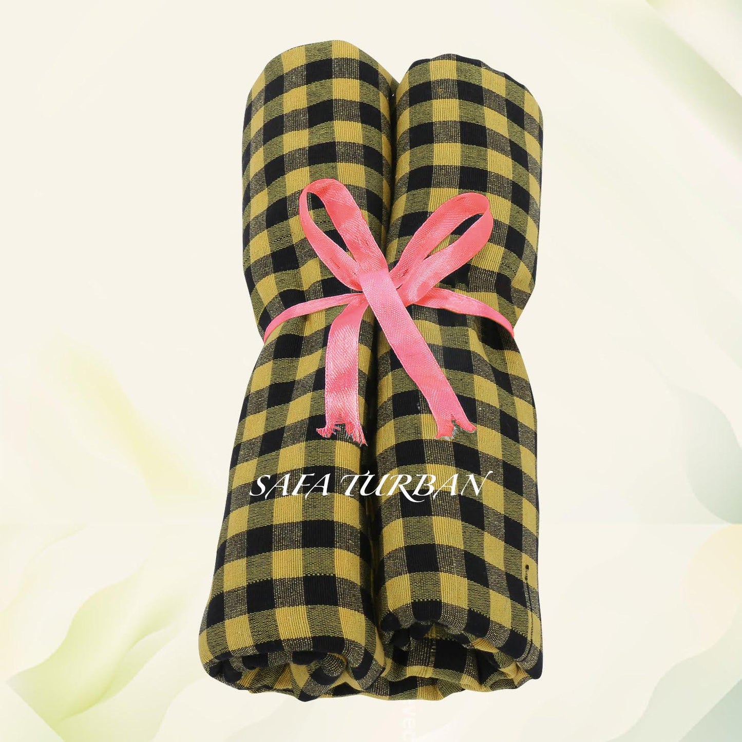 Sikh Turban- Black and Yellow Checked Parna