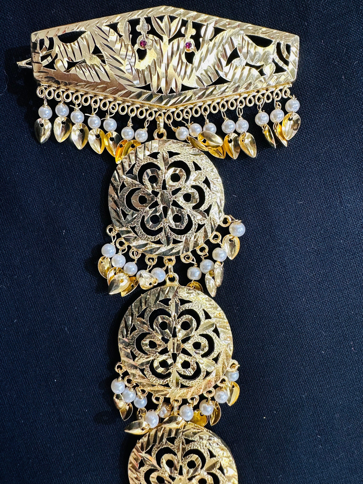 Golden Morni Traditional Pippal Patti Paranda/ Parandi / Hair Extensions with Beads for Women and Girls (Sold per piece)
