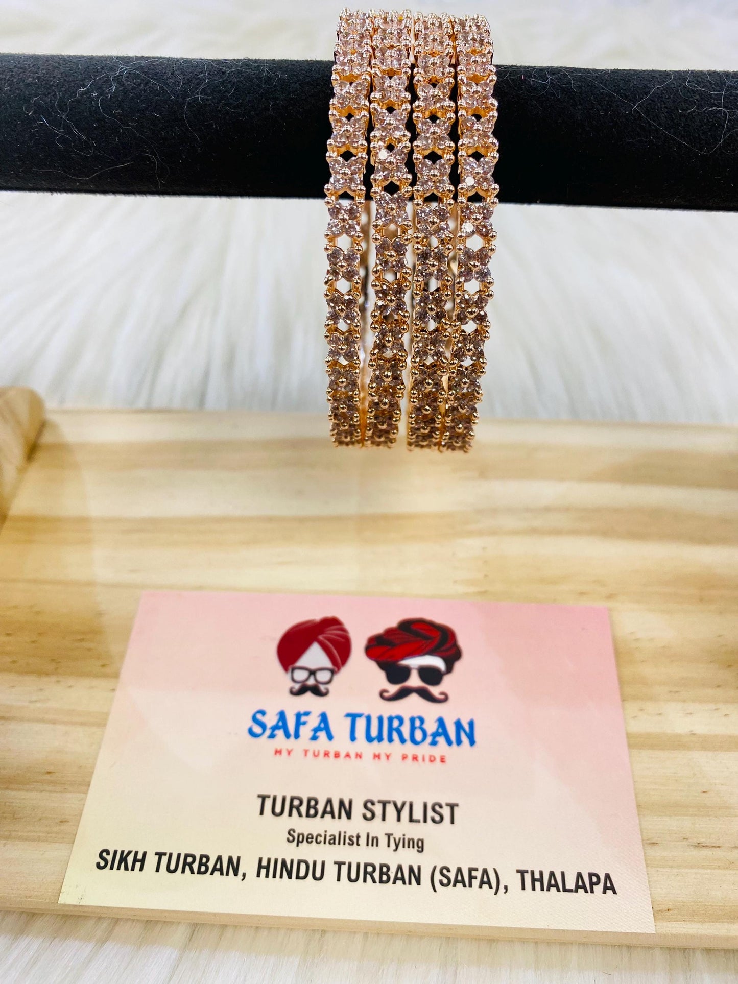 Bangles- AD Rose Gold- Metal Bangles/Wedding bangles/Kada bangles /Stone bangles (Set of 4 BANGLES)