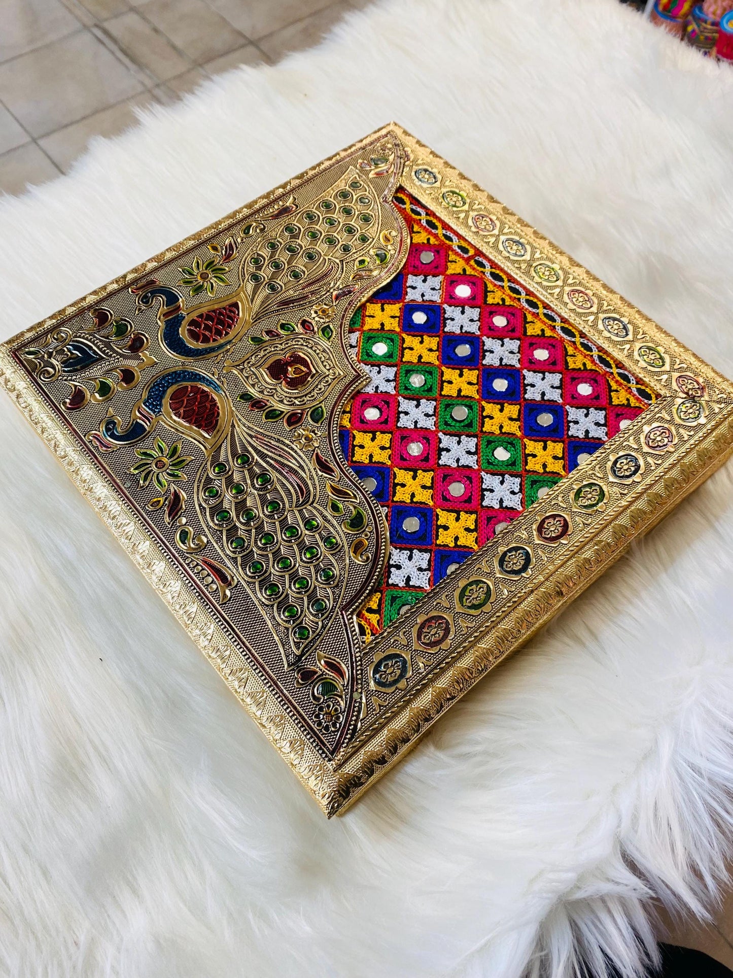 Decorative  Heavy Wooden  Handicraft Empty Dry Fruit Gift Box/Gifting Box/Wedding Box (empty box only)