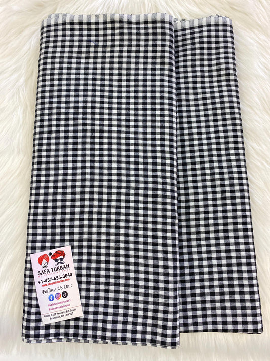 Unstitched Black & White Check Parna- Small Check (Check Parna)