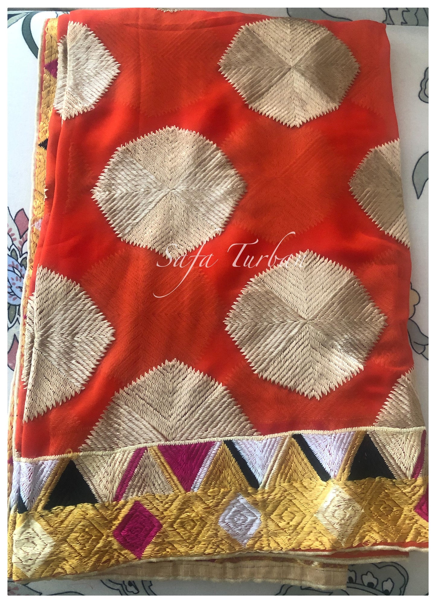 Phulkari Dupatta- Women's Phulkari Dupatta, Scarf, Multicolour Phulkari Chunni, Dupatta