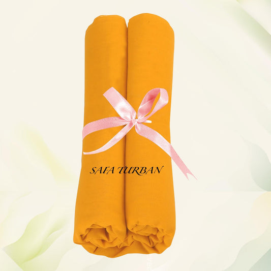 Sikh Turban- Yellow Mustard (Full Voile and Rubia(Medium)/Half and Half Voile), Sikh Turban, Turban Fabric (stitching/peeko/edges finishing)