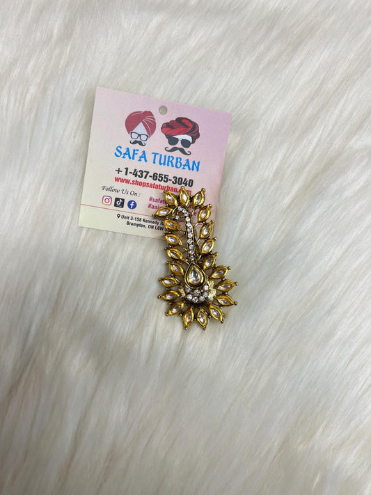 Indian Groom Wedding Accessories-  Kundan Kalangi/Kalgi for Men's Safa/Groom Pagdi