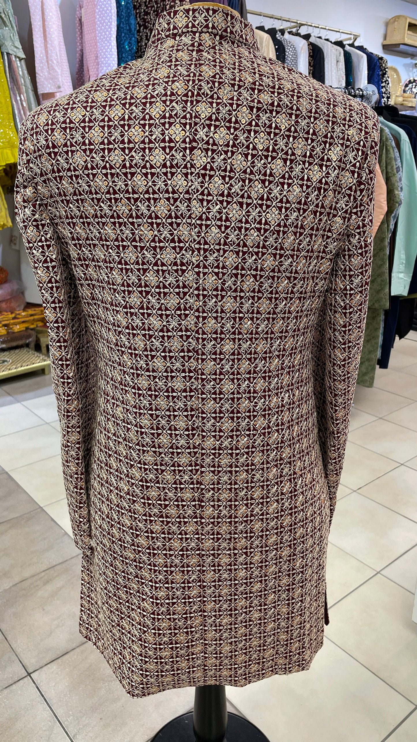 Designer Indo Western Coat For Men With Sequence Work
