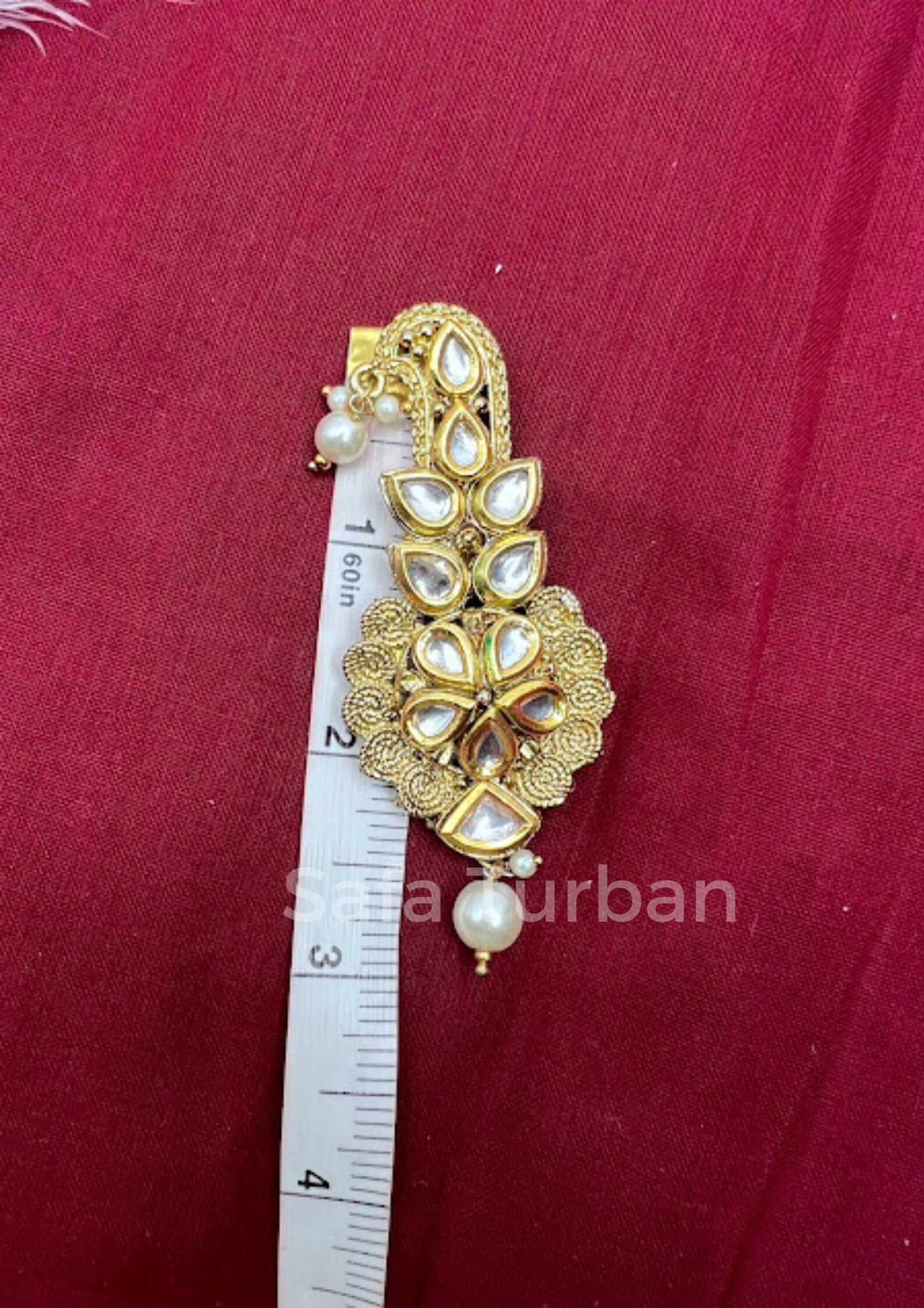 Indian Groom Wedding Accessories-  Kundan Kalangi/Kalgi for Men's Safa/Groom Pagdi