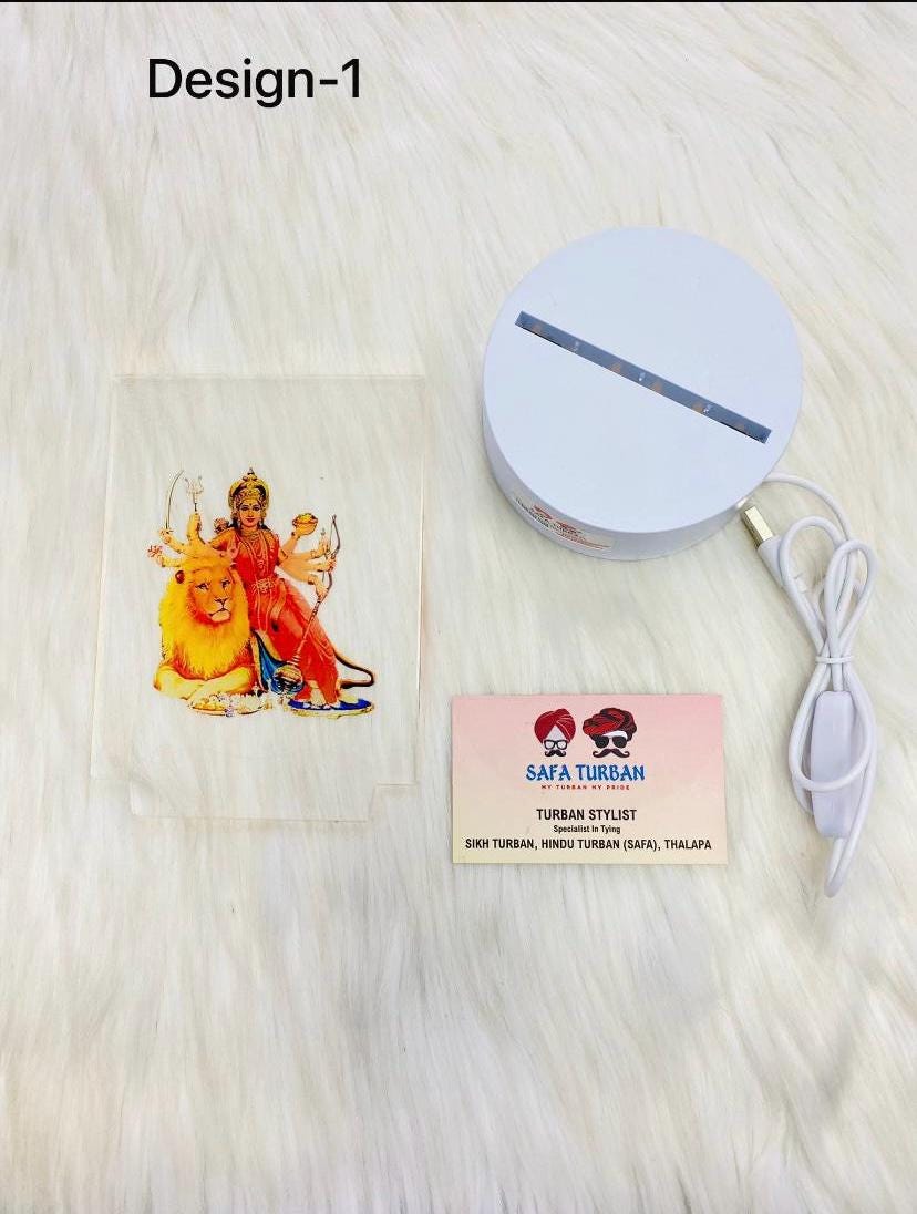 Frames- 3D Gods Devi Maa Frames with Soft Light UV Printed , Desk Lamp 3D, Religious Idols Frames