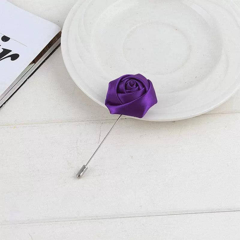 Men- Wedding Groom and Groom's men Boutonniere Pins (Silk Flowers Roses)/ Suit Accessories
