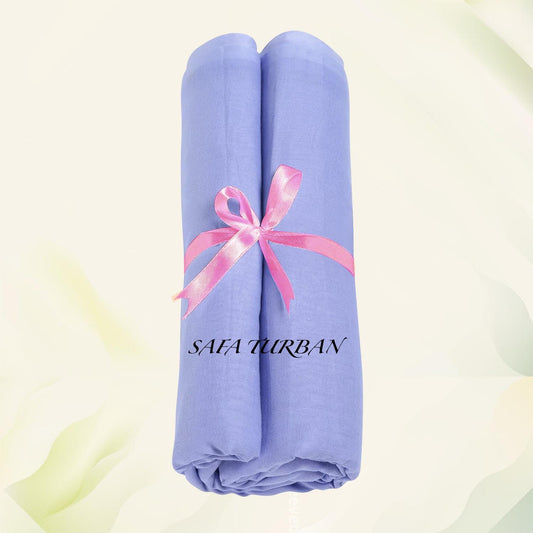 Sikh Turban- Misty Purple (Full Voile and Rubia(Medium)/Half and Half Voile), Sikh Turban, Turban Fabric (stitching/peeko/edges finishing)