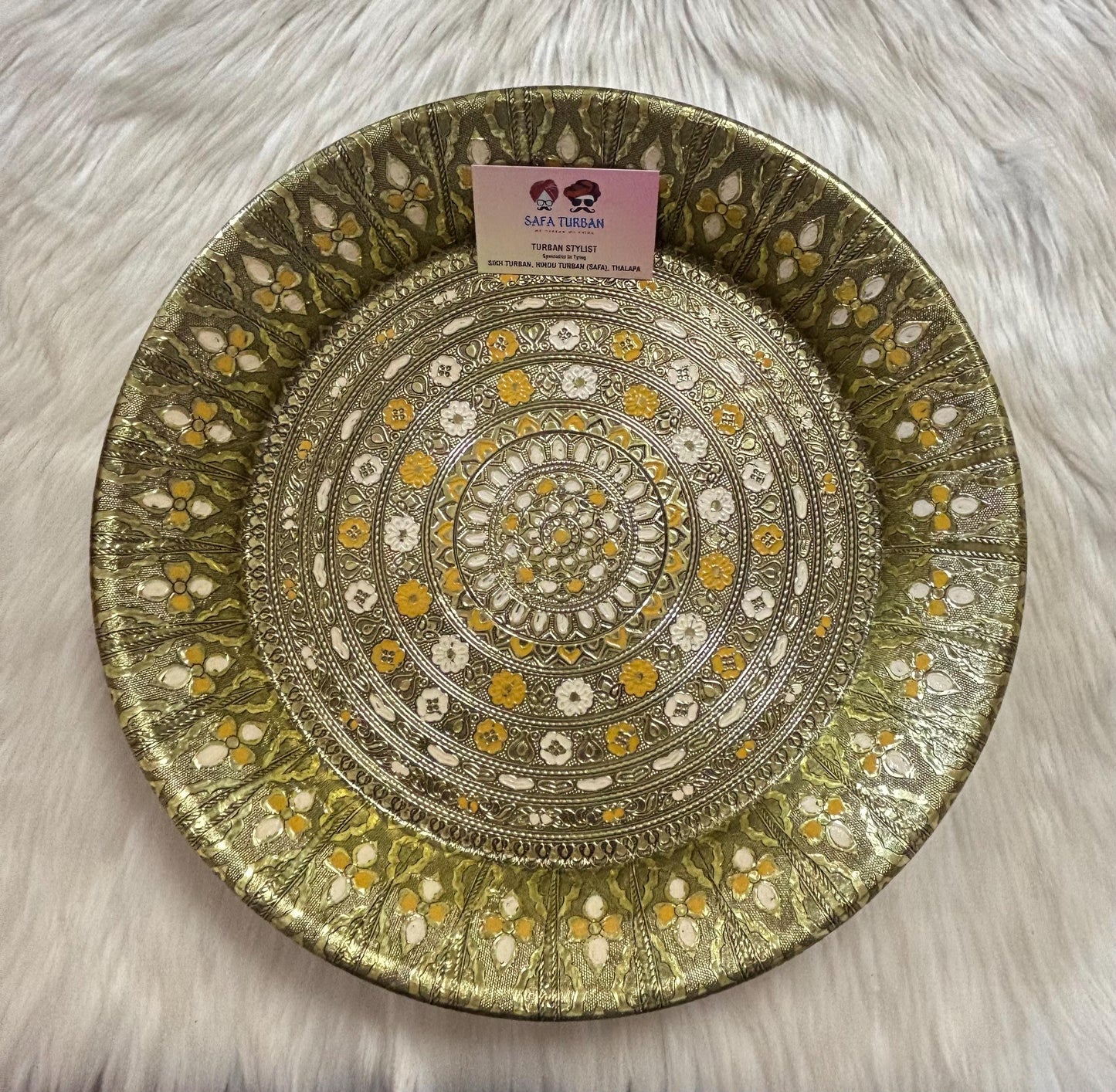 Decorative Meenakari Plate/Thalli/ Thaal for wedding, shagun etc.