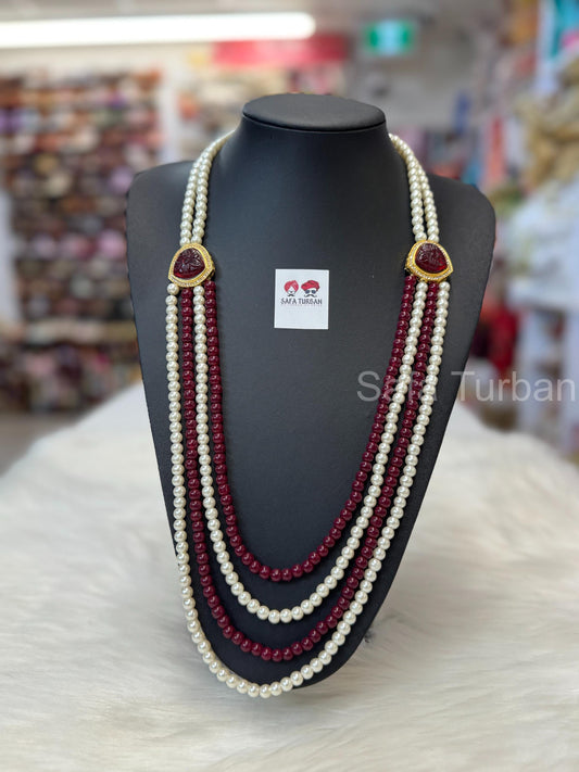 Indian Wedding-Pearl Four Layered Maharaja haar/ Necklace for Men/Groom for Wedding