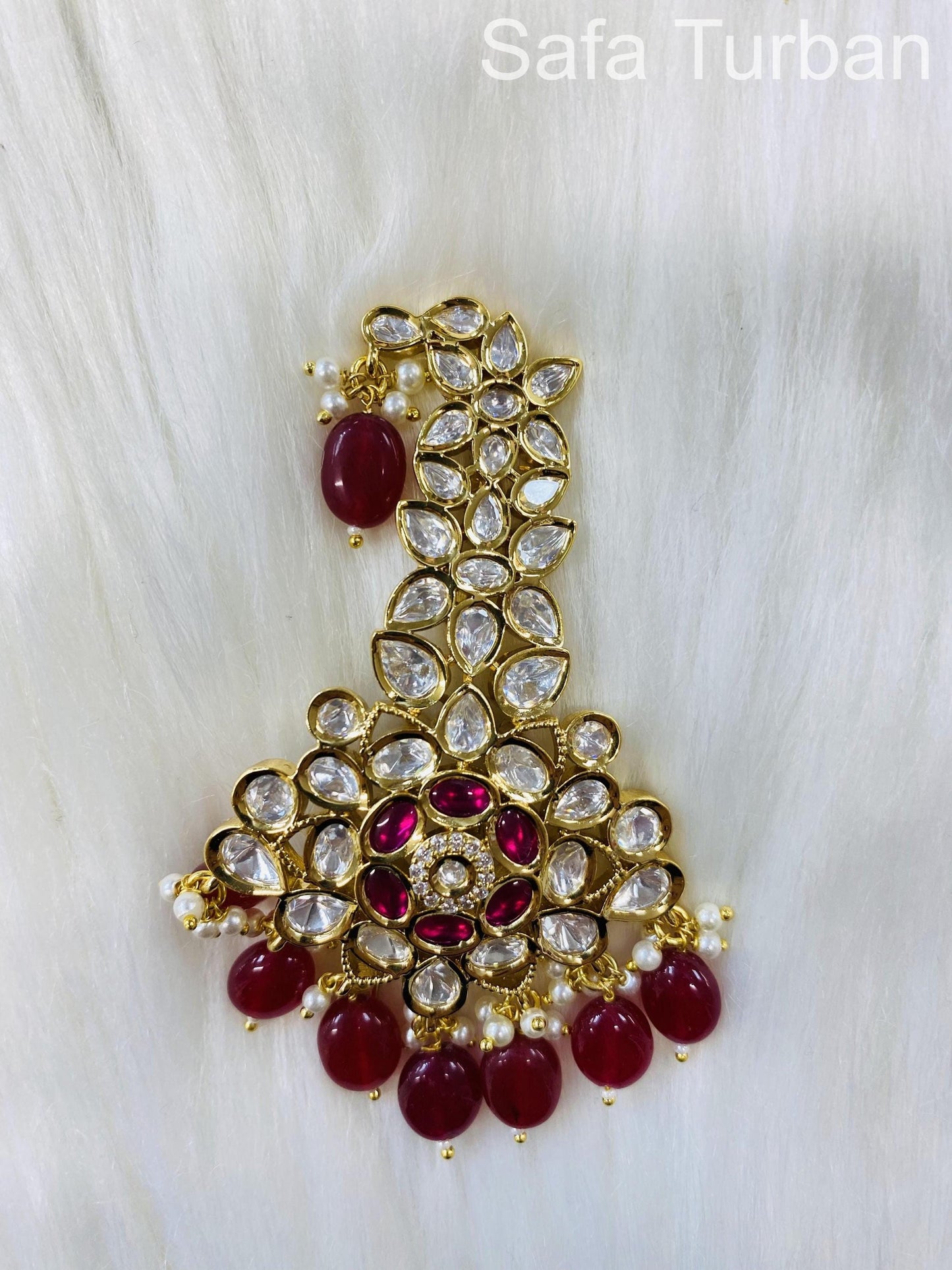Indian Groom Wedding Accessories- Pachi Kundan Kalangi/Kalgi for Men's Safa/Groom Pagdi