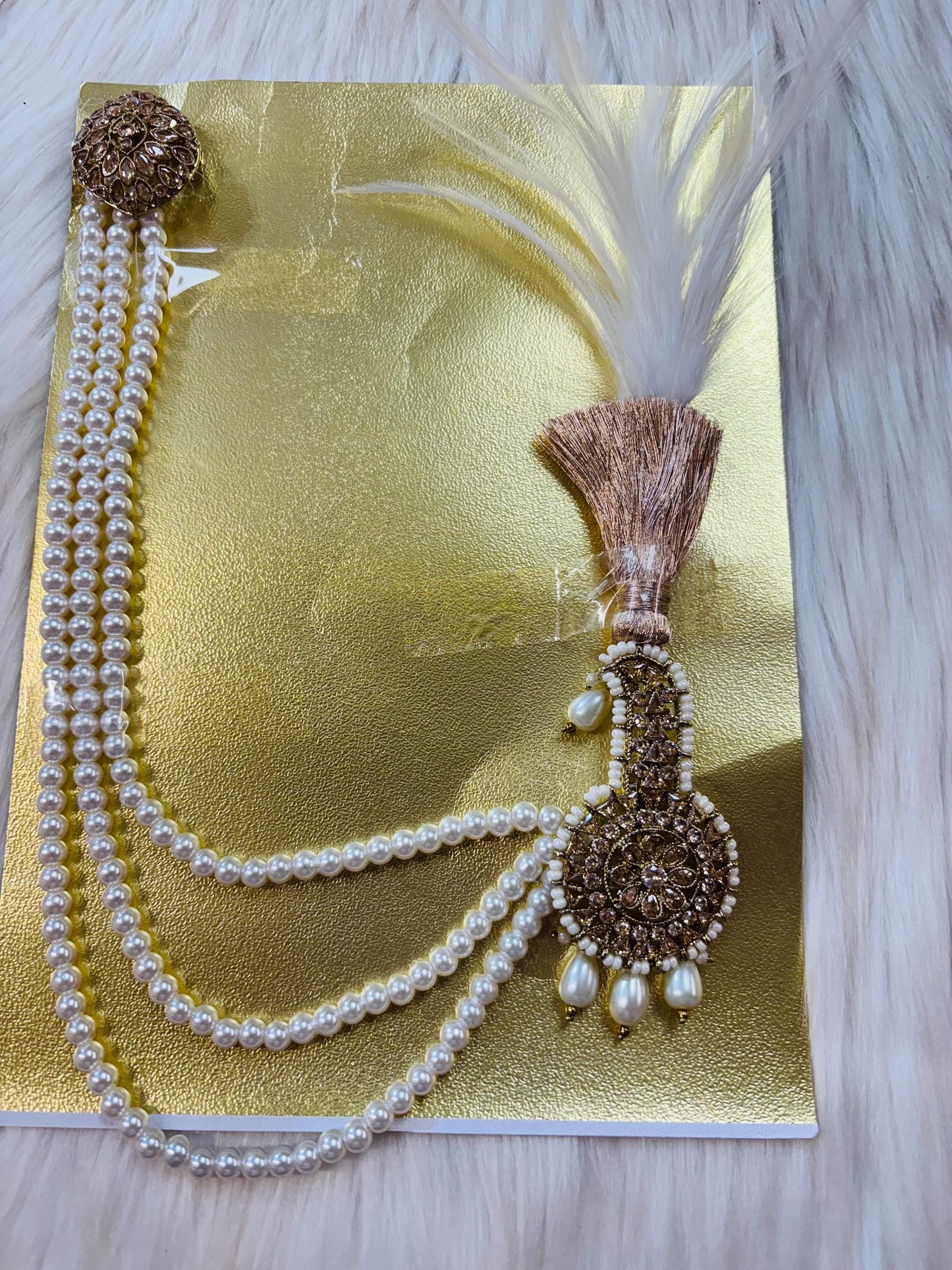 Indian Groom Wedding Accessories-  Kalangi/Kalgi with one side string for Men's Safa/Groom Pagdi