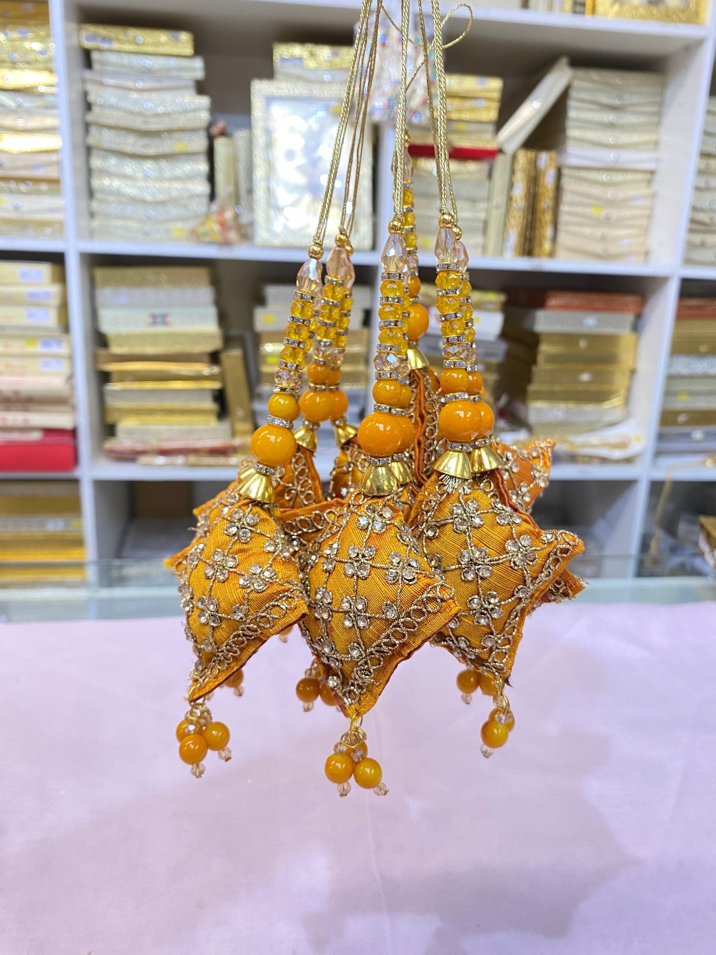 Fashion Handmade Latkan, Stylish Heavy Long for Lehenga, Chunni Border, Hanging Latkan for Lehenga, Handmade Pillow Shaped latkan