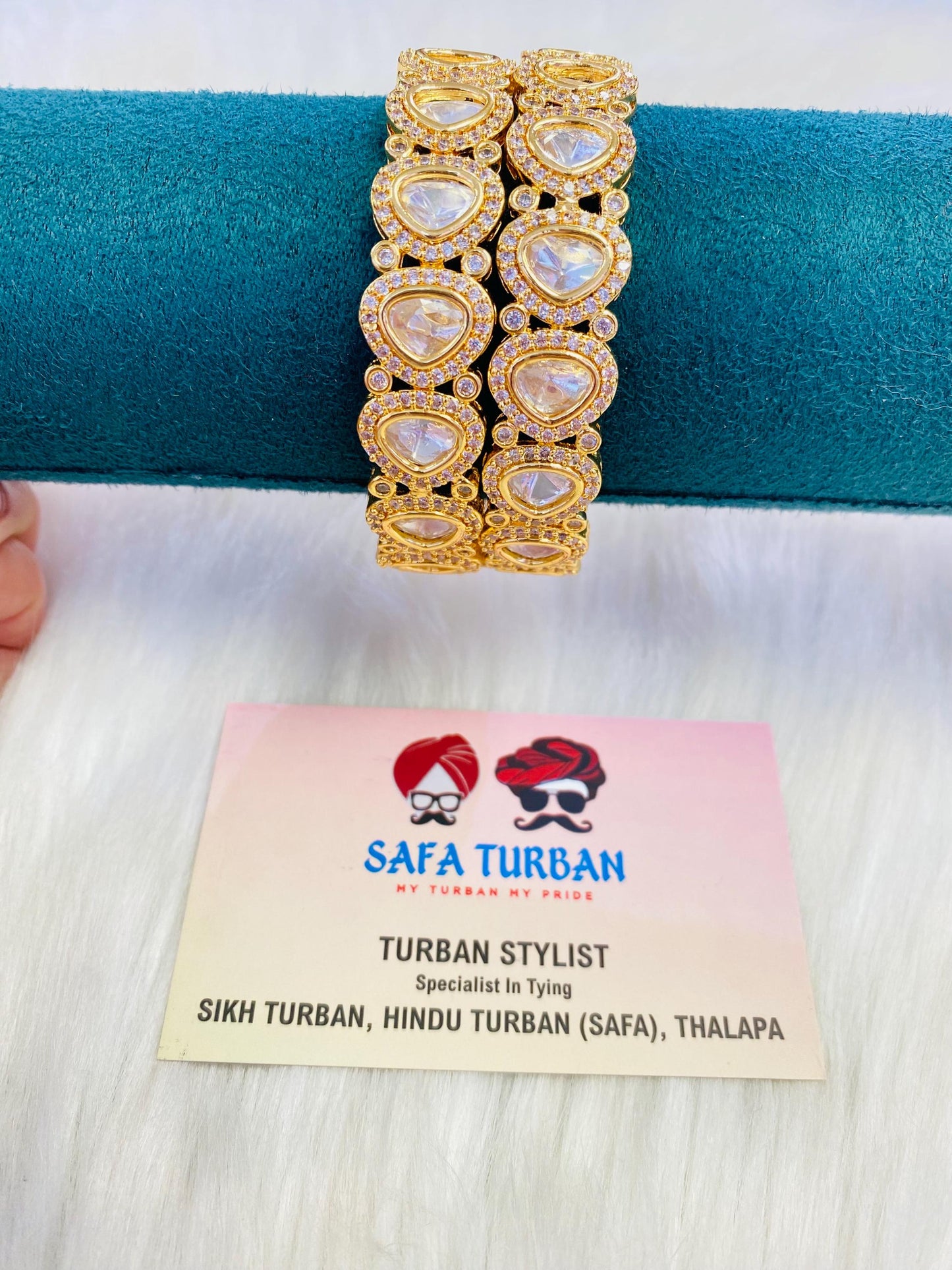Bangles- AD Gold- Metal Bangles/Wedding bangles/Kada bangles /Stone bangles (Set of 2 BANGLES)